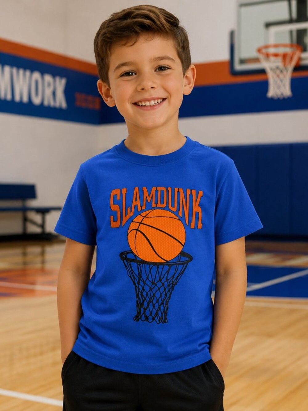 🏀 NWT Boys’ Highland Originals Slam Dunk Size 7 Textured Basketball Tee